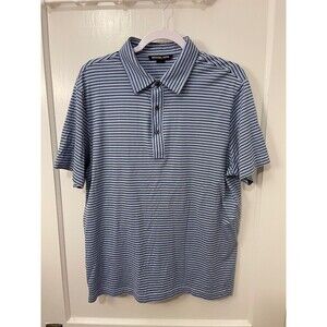 Michael Kors Men's Short Sleeve Blue Stripe Polo Shirt Size XL